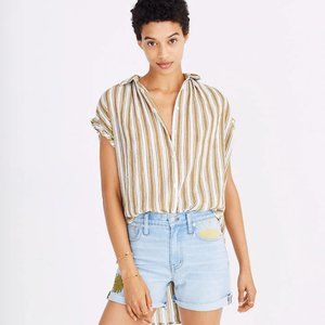 Madewell Effortless Striped Shirt (Spiced Olive)
